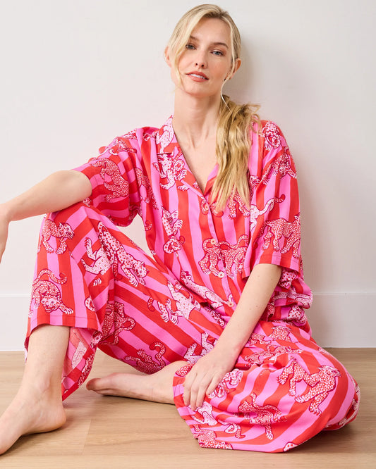 Leopard Stripes - Satin Wildest  Dreams Set - Pink