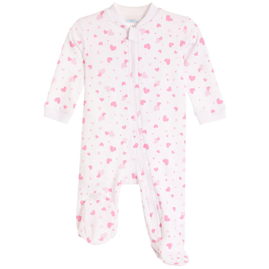 Pink Heart Confetti Footie