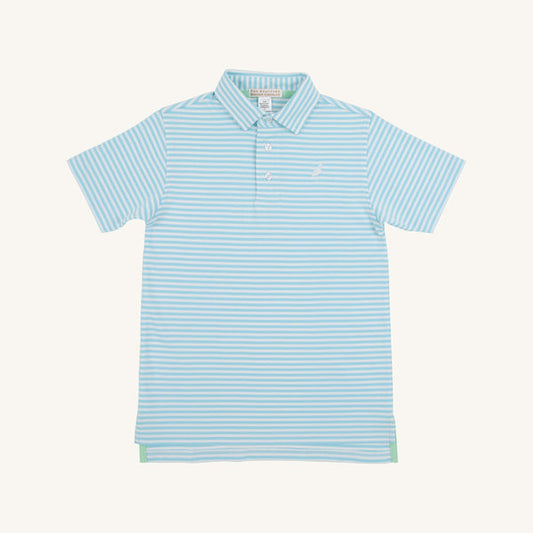 Prim and Proper Polo SS - Brookline Blue Stripe