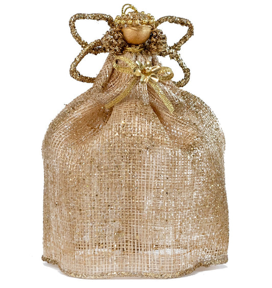 6" Sinamay Angel W/Balloon Dress (Gold)