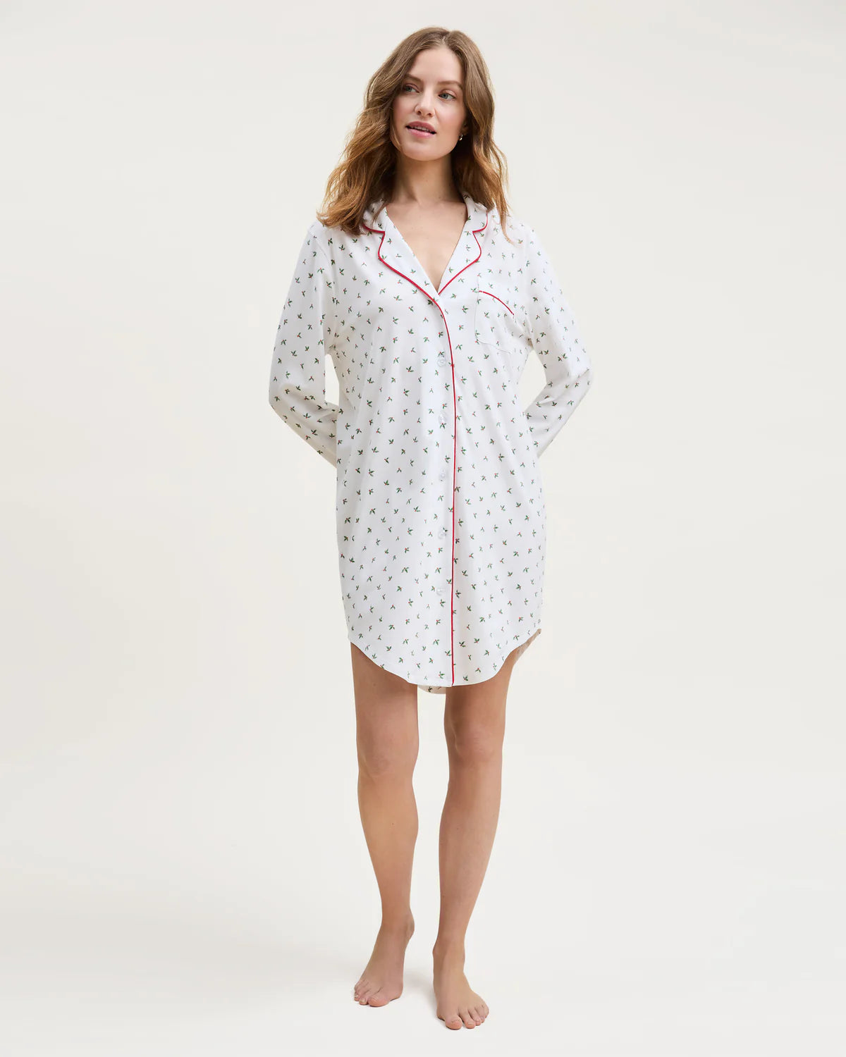 Women's Pima Nightshirt in Mistletoe Moments