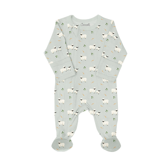 Sheep Cotton-Modal Zipper Footie