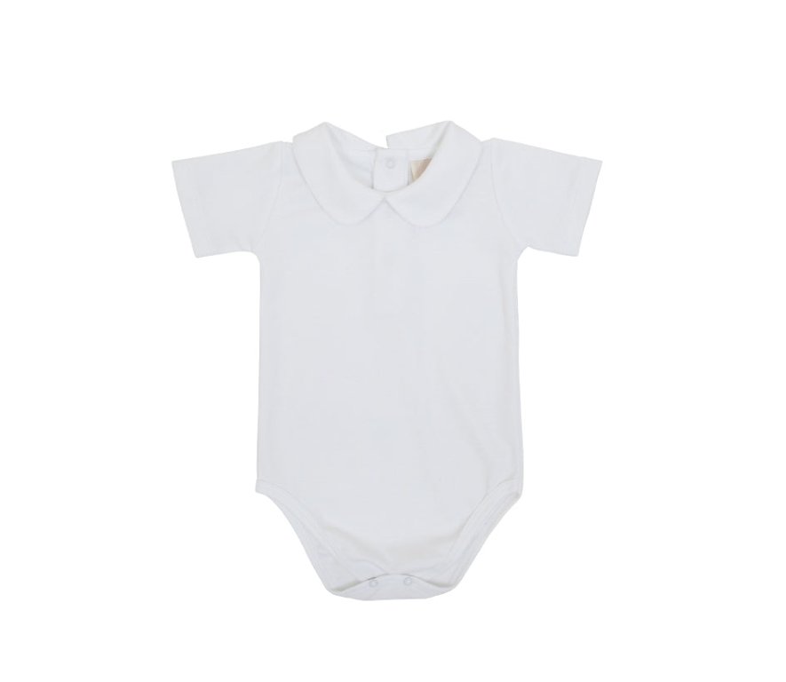 Peter Pan Shirt Onesie - Worth Ave White