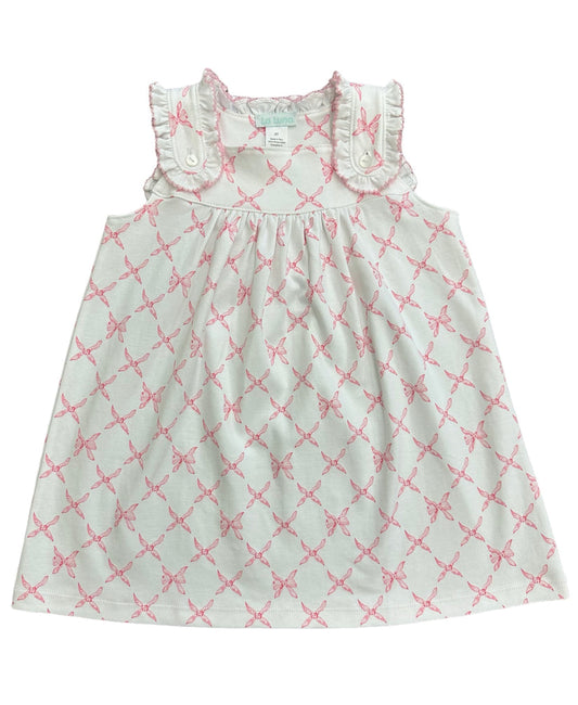 Dede PInk Bows Ruffle Strap Dress