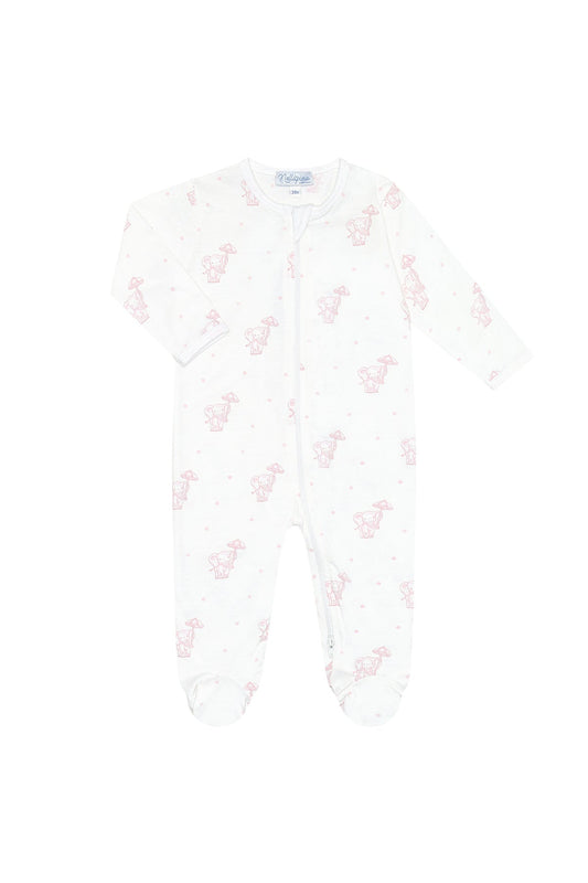 Pink Elephant Zip Footie