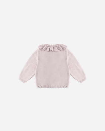Lilac Ruffle Collar Cardigan