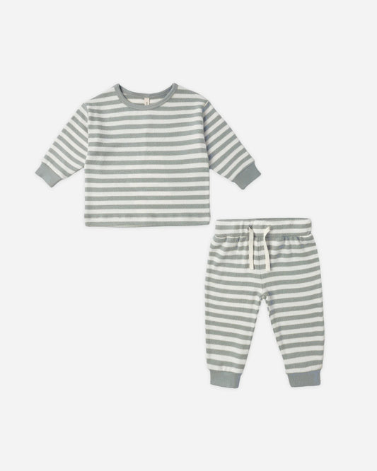 Cozy Pant Set || Blue Stripe