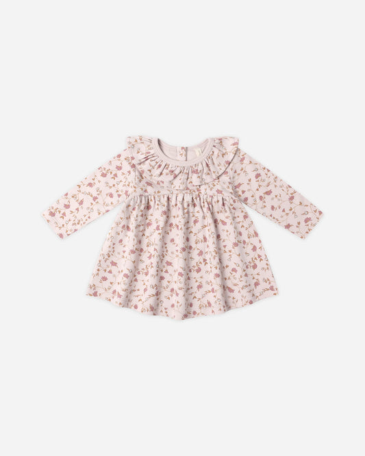 Ruffle Collar Jersey Dress- Garden