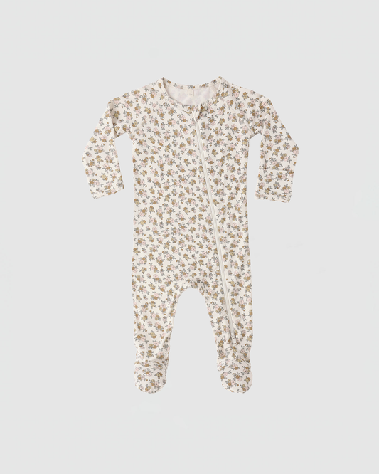 Bamboo Zip Footie - Wildflower