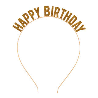 Gold Happy Birthday Headband