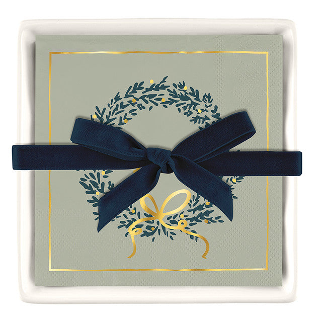 Napkin Tray + Napkin - Joy Wreath