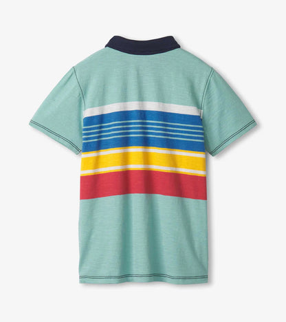 Nile Blue Stripes Polo Tee