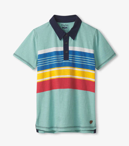 Nile Blue Stripes Polo Tee