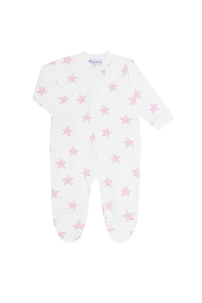 Pink Stars Print Footie