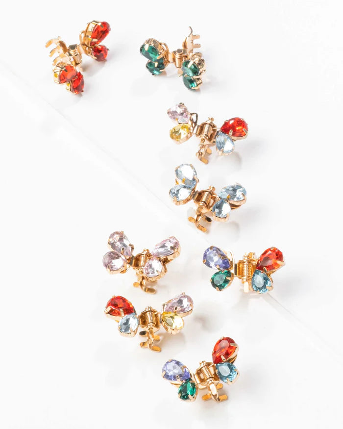 Jeweled Butterfly Hair Clips