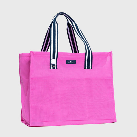 Extended Stay Tote Red Violet Woven