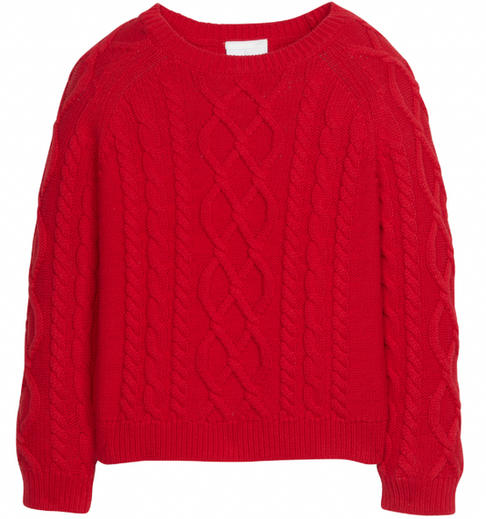 Cable Knit Sweater - Red