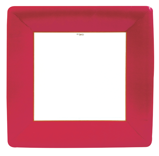 Grosgrain Red Square Plate