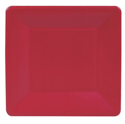 Grosgrain Red Square Plate