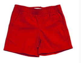 Red Elastic Waist Shorts