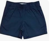 Navy Elastic Waist Shorts
