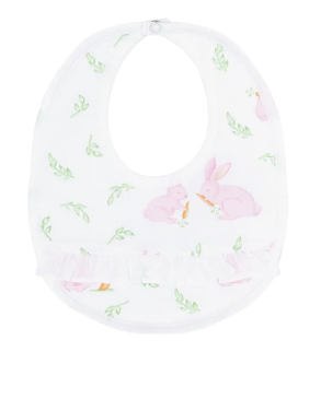 Pink Bunny Print Bib
