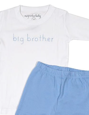 Light Blue Big Brother Embroidered Short PJ