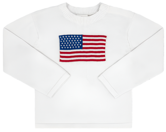 White American Flag Sweater