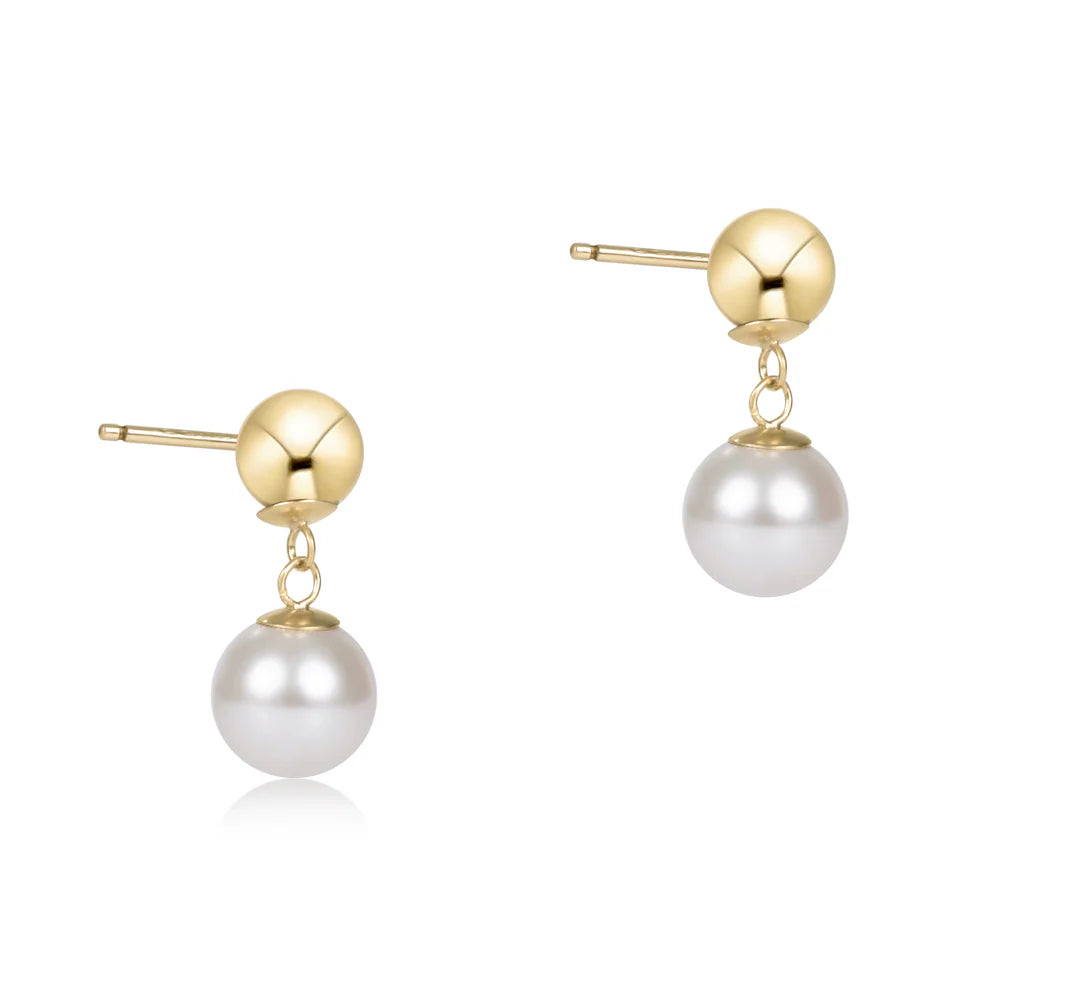 Classic 8mm Ball Drop Stud - Pearl