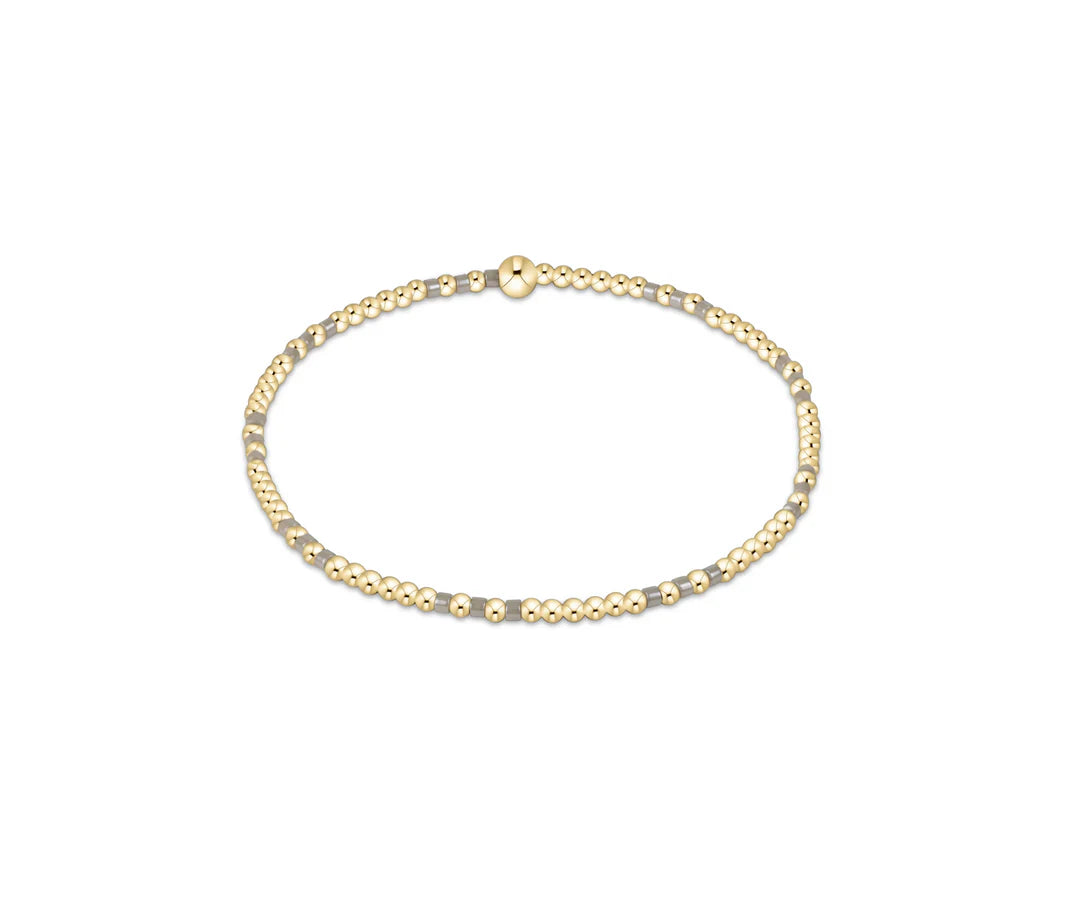 Hope Joy Pattern 2mm Bead Bracelet - Taupe With A Twist