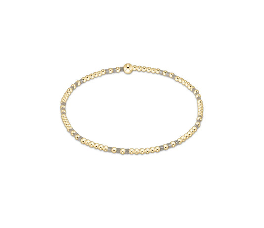 Hope Joy Pattern 2mm Bead Bracelet - Taupe With A Twist