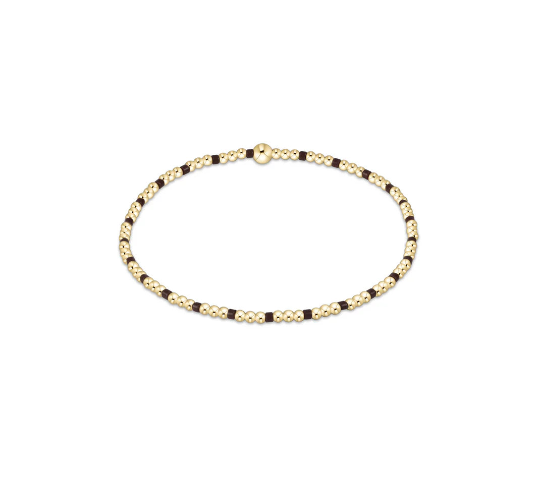 Hope Sincerity Pattern 2mm Bead Bracelet - Chocolate
