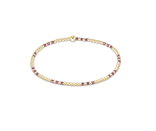 Hope Joy Pattern 2mm Bead Bracelet - Pink Metallic