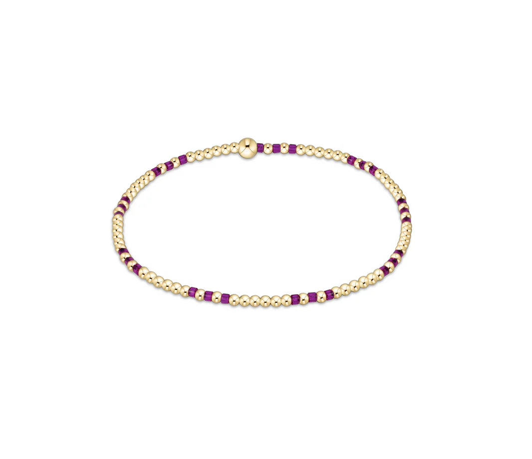 Hope Joy Pattern 2mm Bead Bracelet - Fuchsia