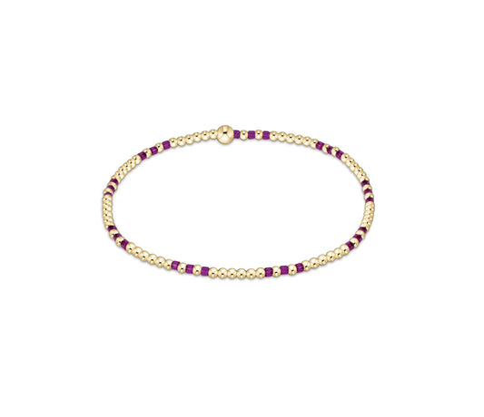 Hope Joy Pattern 2mm Bead Bracelet - Fuchsia