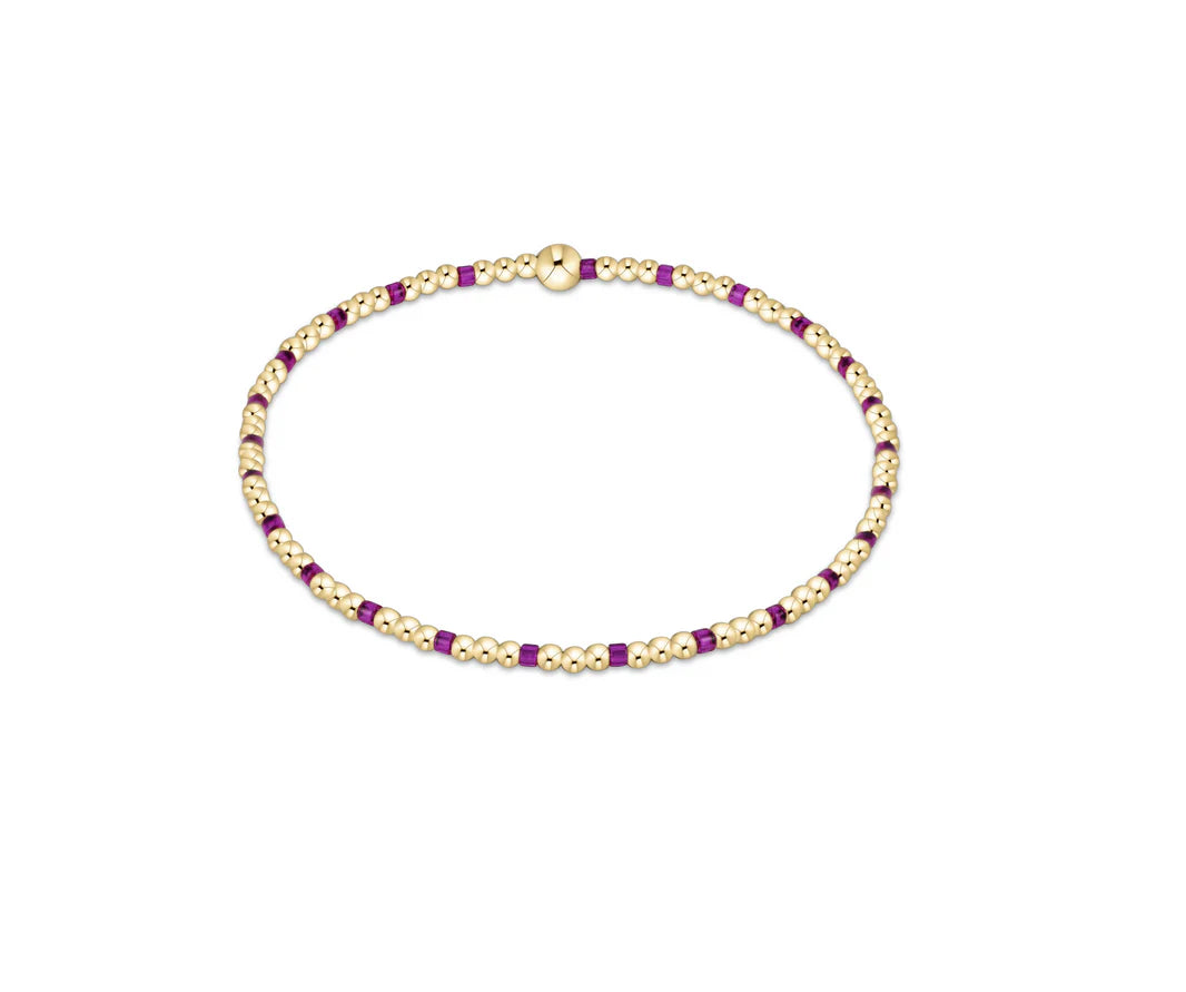 Hope Sincerity Pattern 2mm Bead Bracelet - Fuchsia