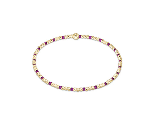 Hope Sincerity Pattern 2mm Bead Bracelet - Fuchsia
