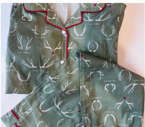 Reindeer Games Pajama Set Green