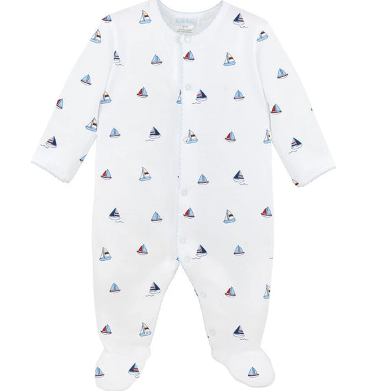 Small Sailboats Zipper Footie