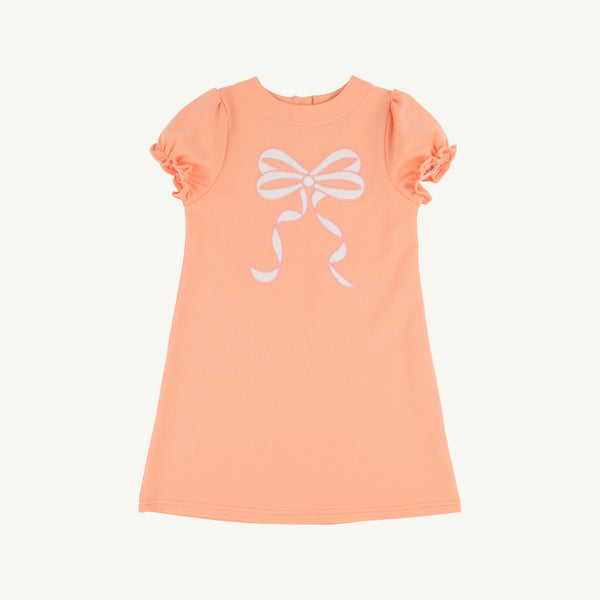 Short Sleeve Eliza's Applique Dress - Seashore Sorbet w/Pink Bow