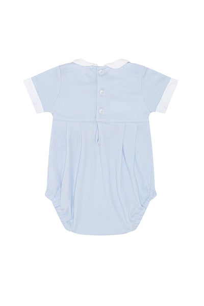 Signature Blue Smocked Boys Bubble
