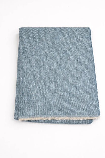 Cotton-Blend Mini Herringbone Throw w/ Fringe