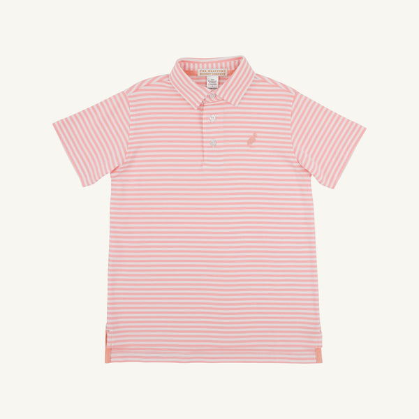 Prim and Proper Polo SS - Salmon Stripe