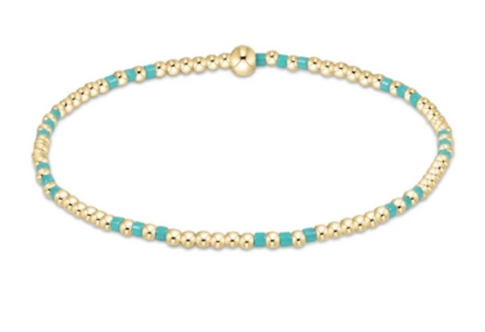 Hope Joy Pattern 2mm Bead Bracelet -Turquoise