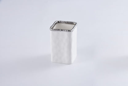 Toothbrush Holder w/ Silver Rim