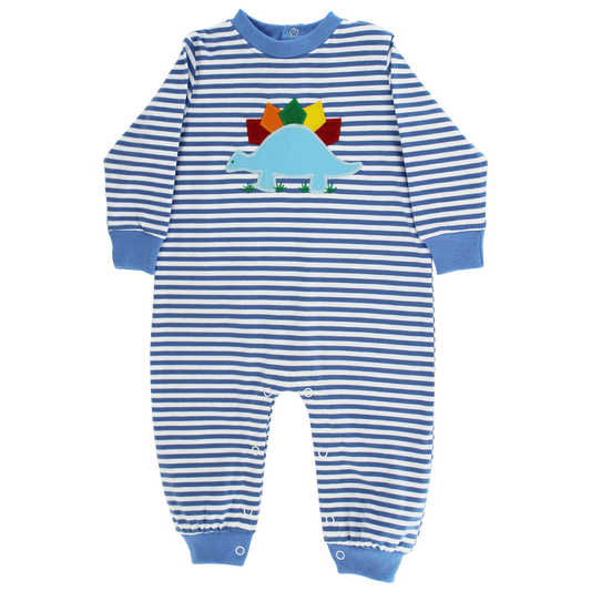 Dino Blue Stripe Romper