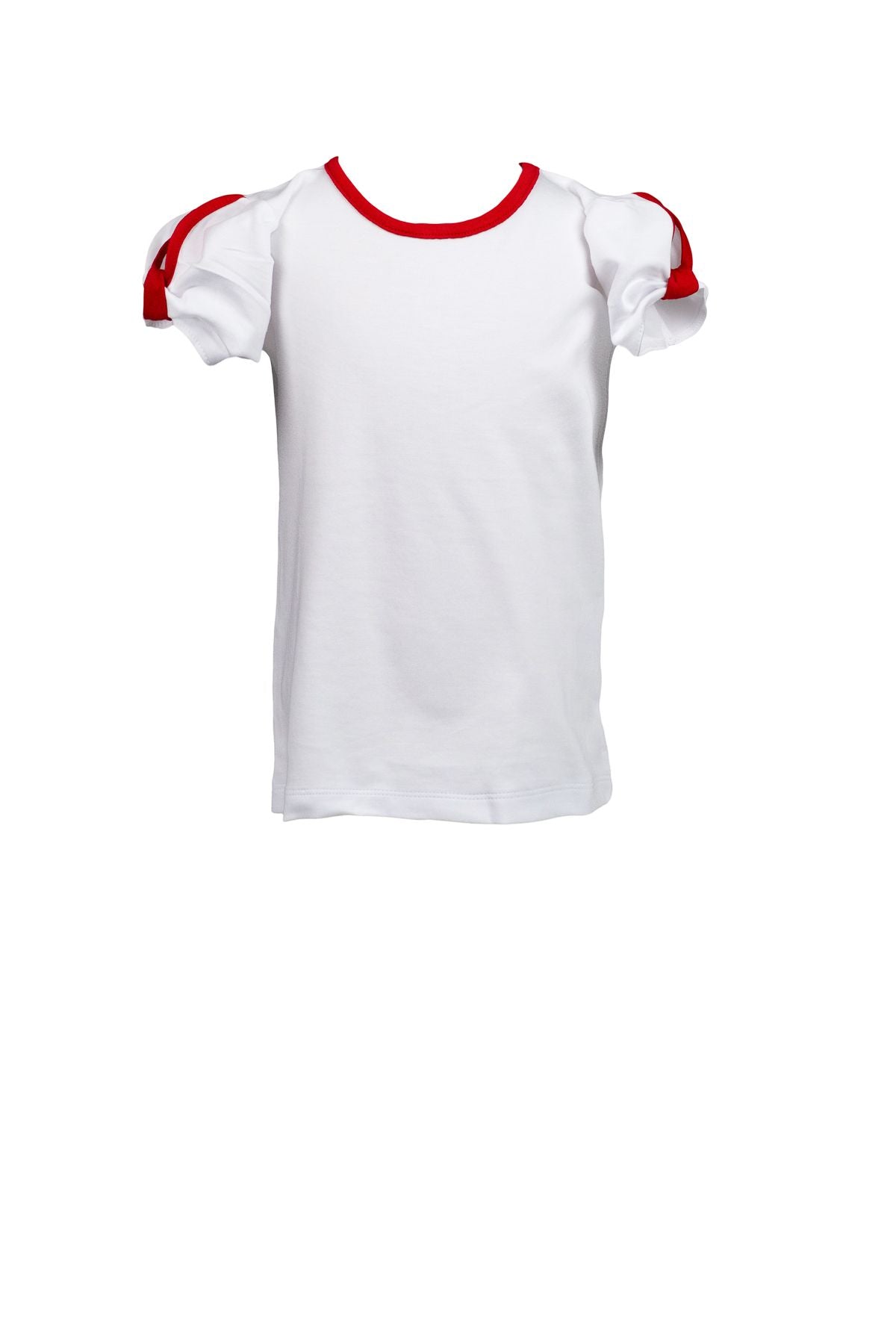 Twist Shirt White with Red