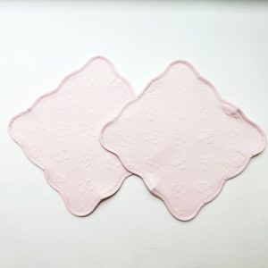 Washcloth Set of 2 - Pink Jacquard Bows
