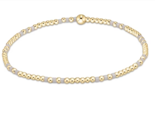 Hope Joy Pattern 2mm Bead Bracelet - White