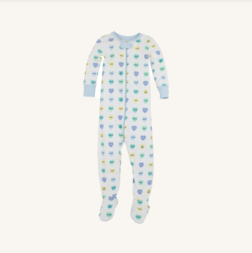 Knox's Night Night Footie- We Heart You Blue